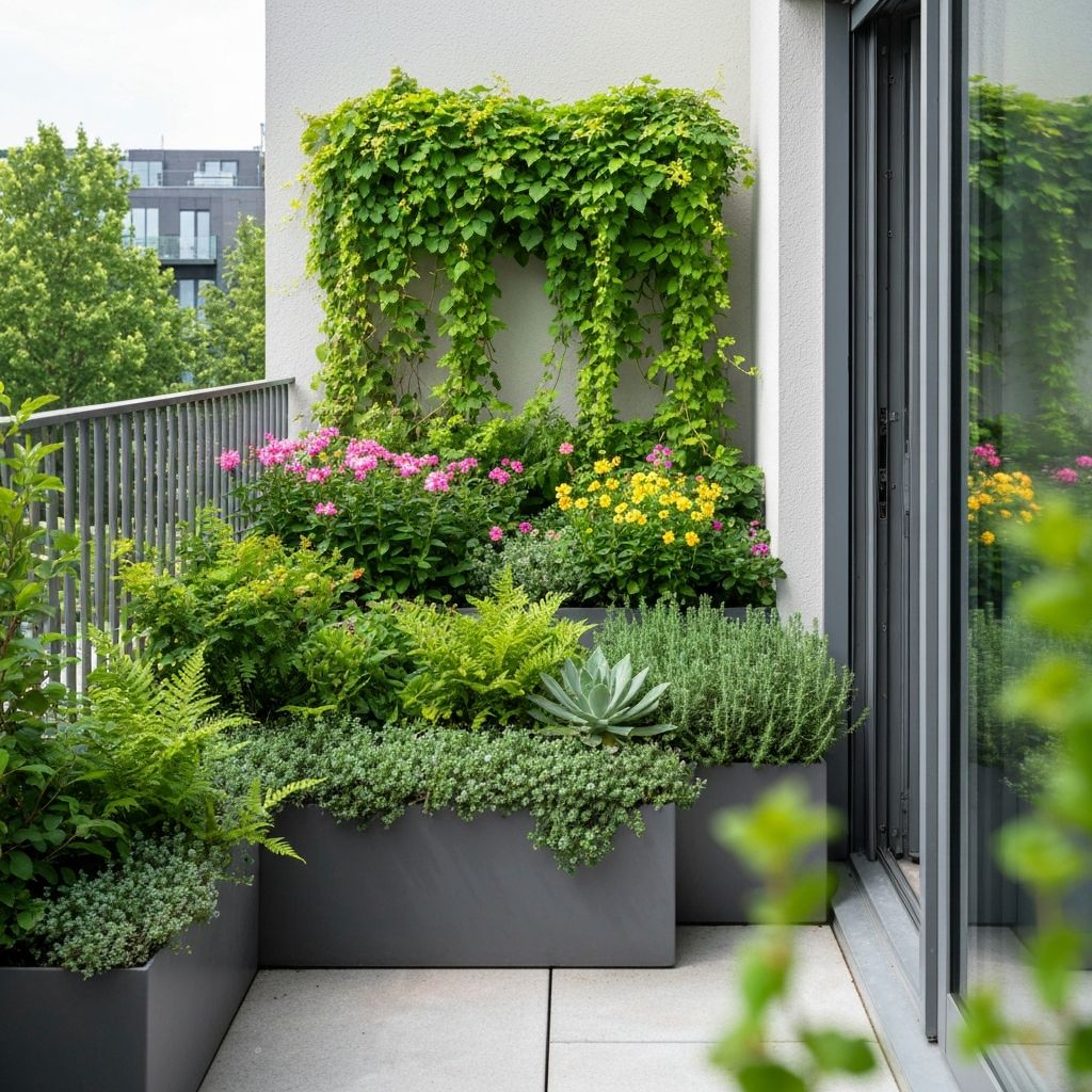 Jardin de ville moderne avec terrasse